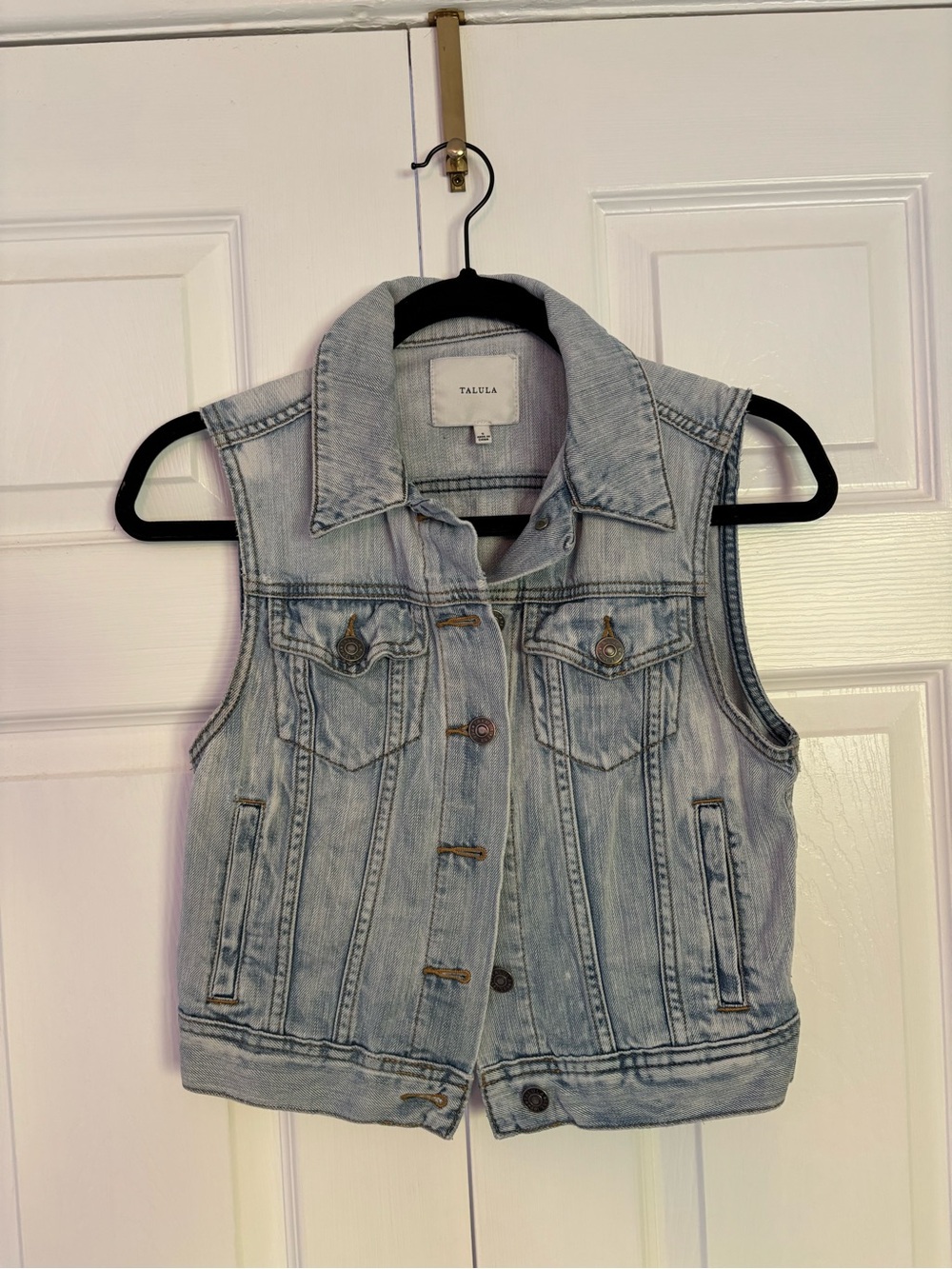 Aritzia Talula Pale Blue Denim Vest